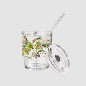 Butterfly Botanical Glass Tumbler