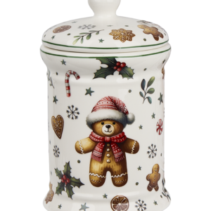 Christmas Gingerbread Bear Ceramic Canister